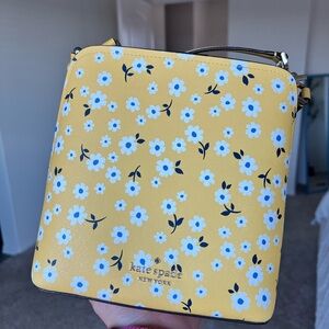 Yellow floral Kate spade bucket bag